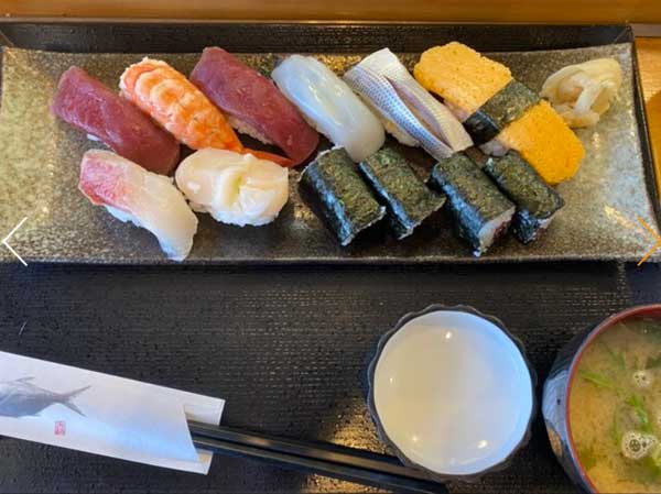 ①にぎり寿司1.5人前